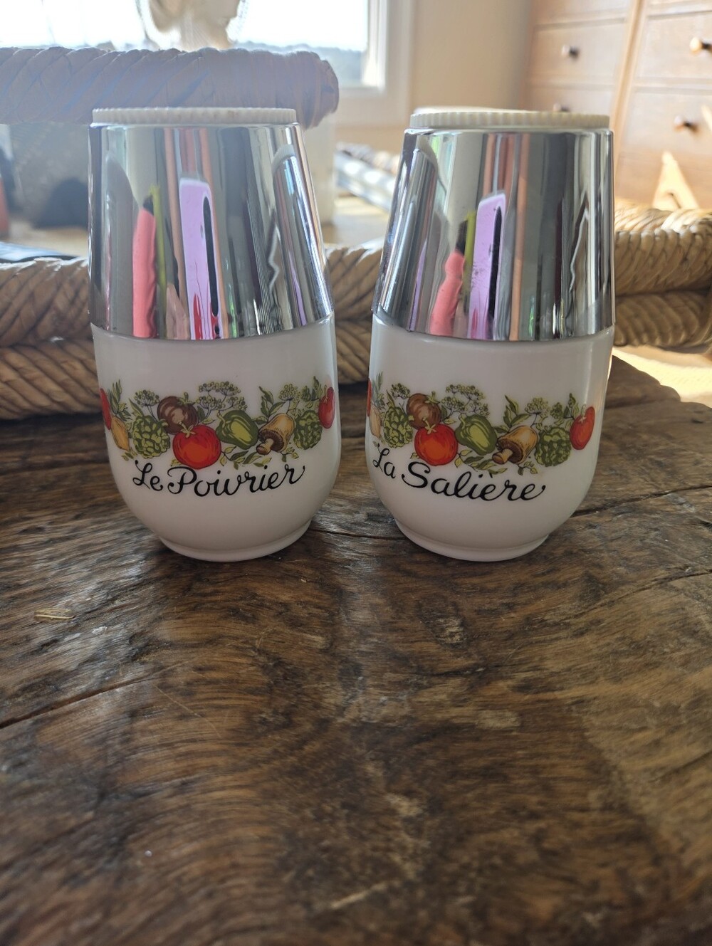 Vintage GEMCO Salt and Pepper Shakers with Chrome Caps